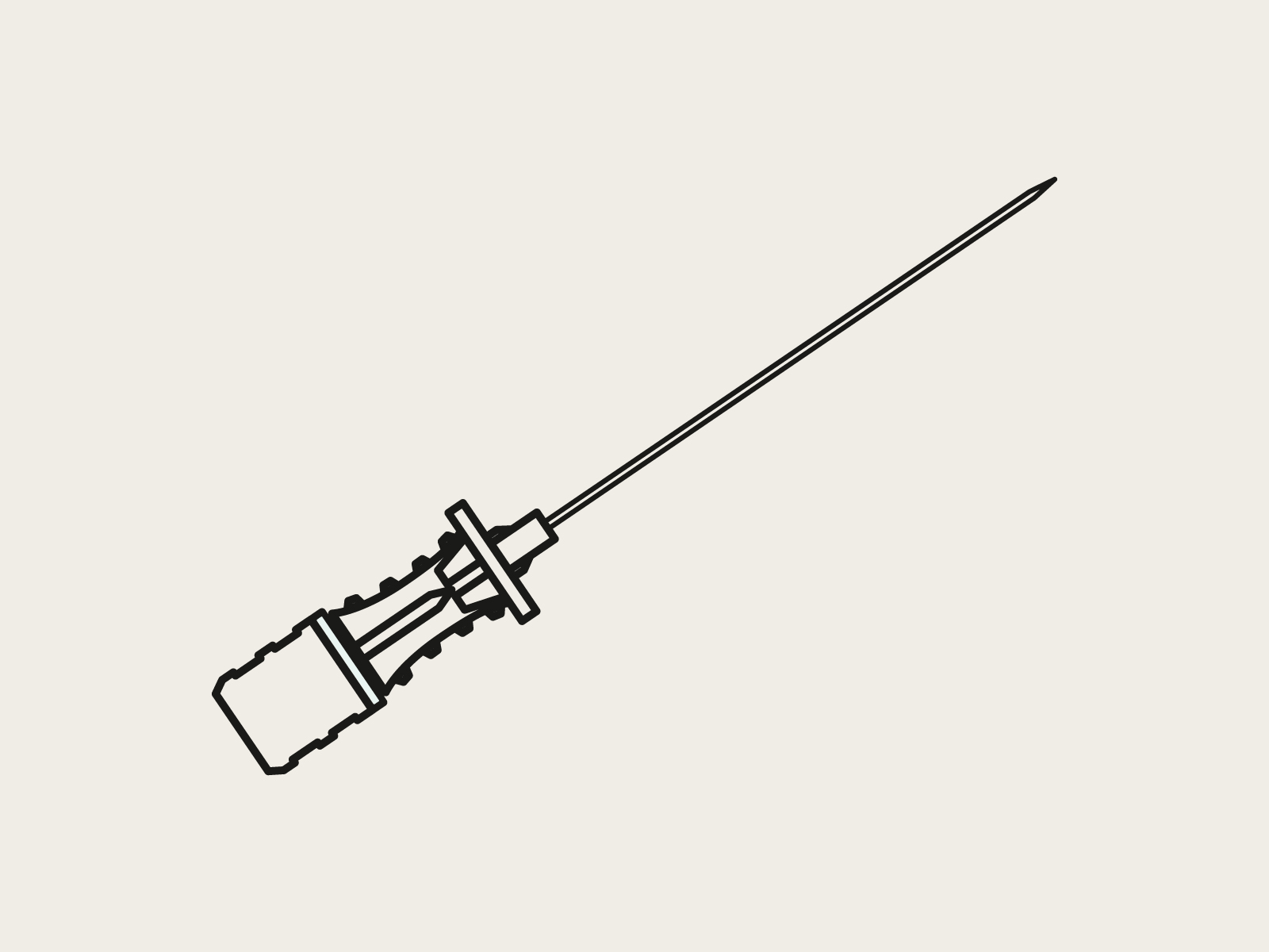  black drawing of a spinal needle 